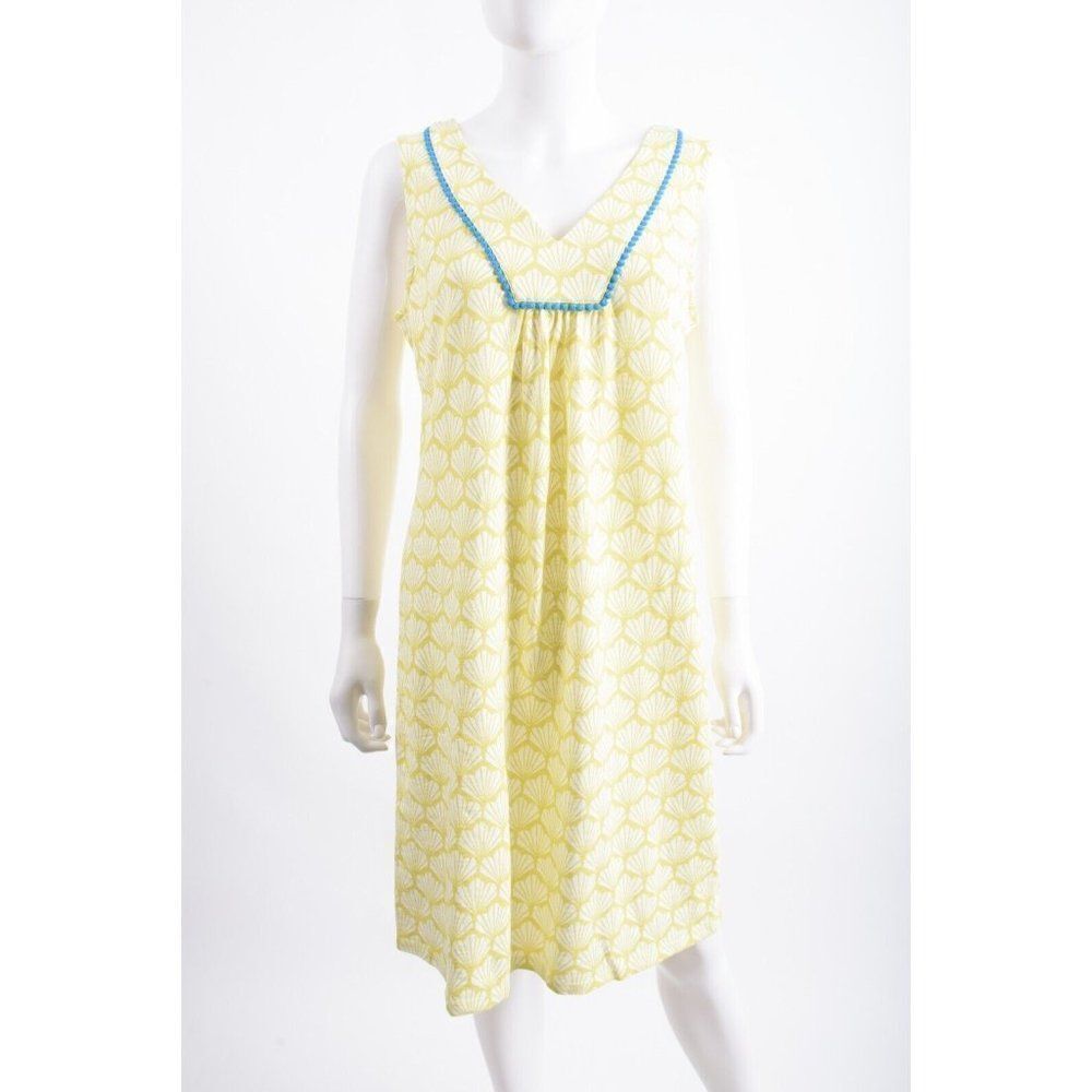Boden Womens Tarifa Shift Dress UK 14L US 10L Citrus yellow Blue  NWT